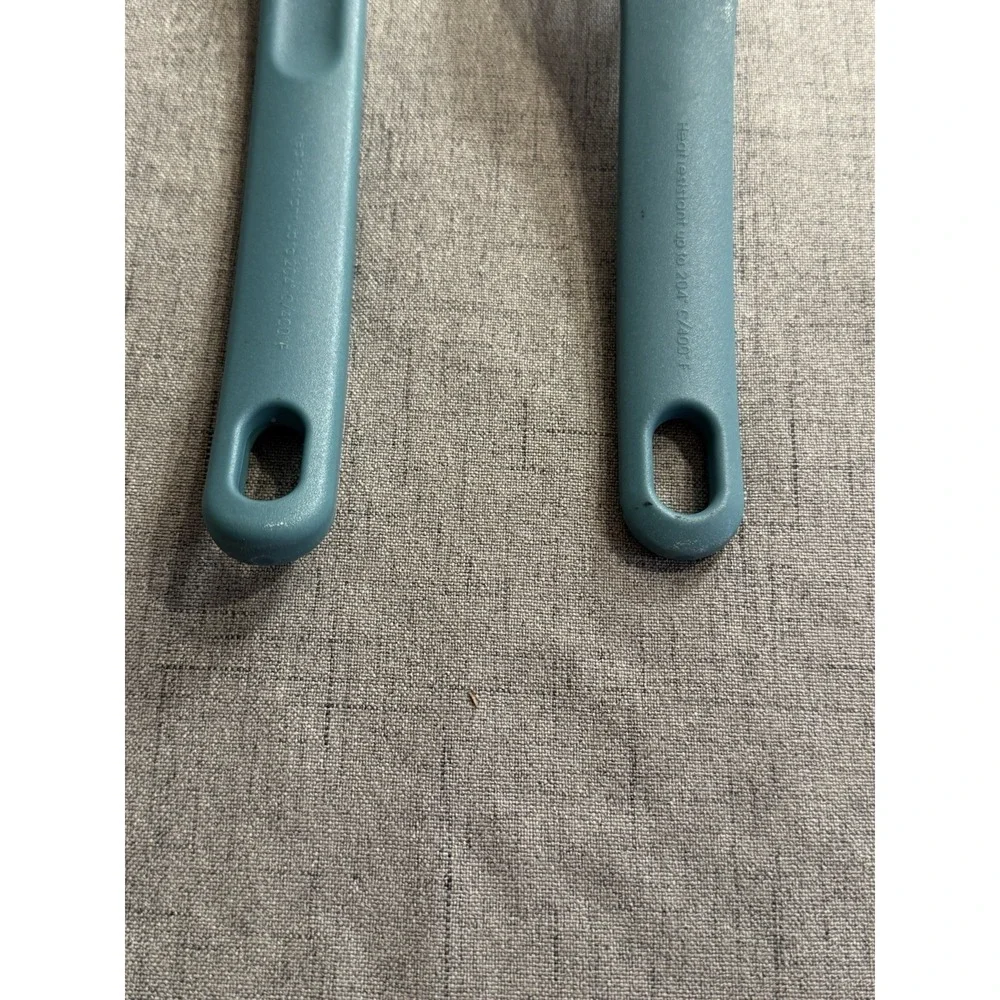 Rachael Ray Nylon Kitchen Utensil Set:‎ Slotted Spoon & Spatula - Teal/Blue